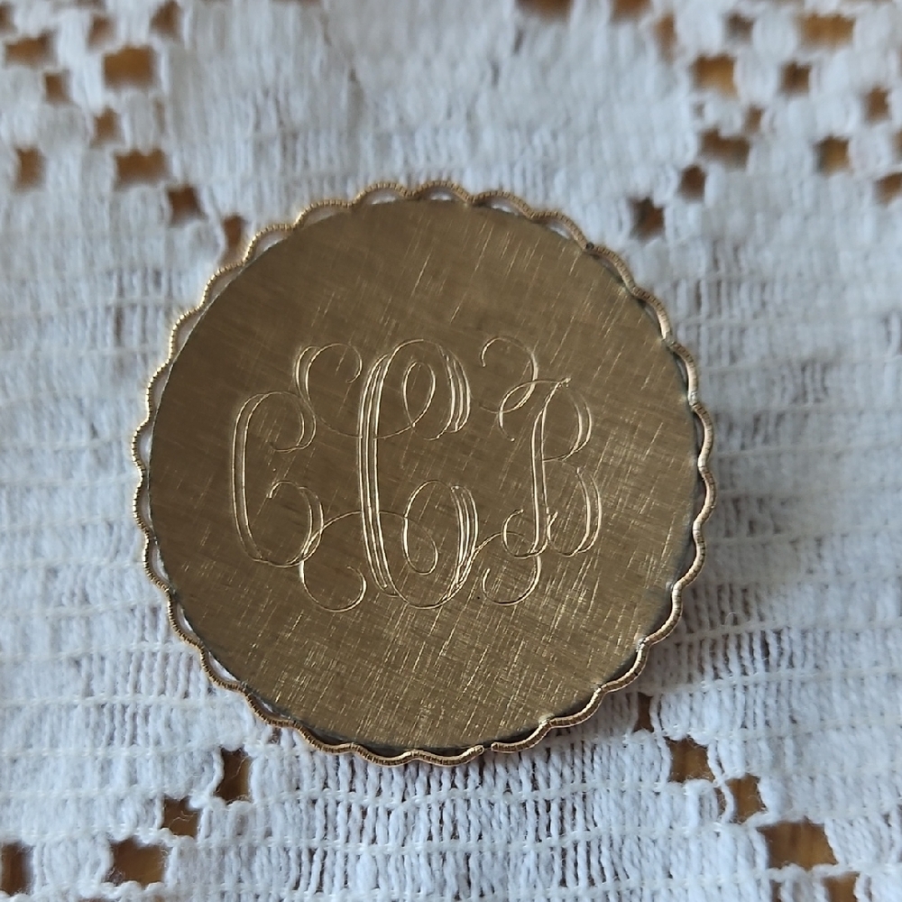 KREMENTZ Gold filled Monogrammed Brooch